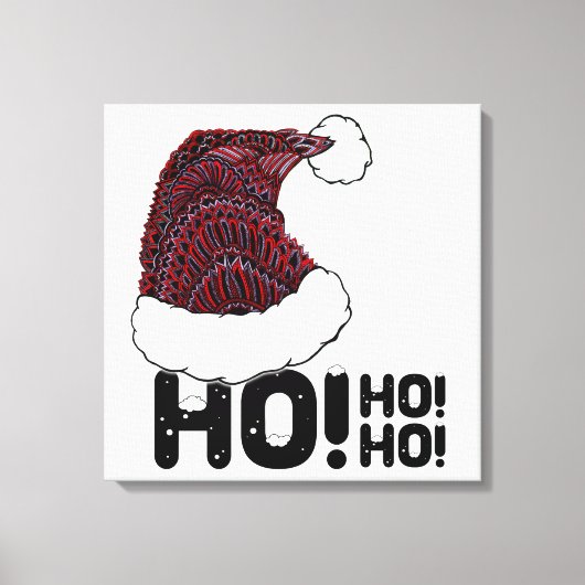 Weihnachtsmannmütze mit Text Leinwanddruck (Vorderseite)