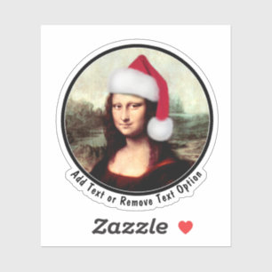 Weihnachtsmannmütze Mona Lisa Aufkleber