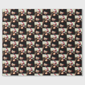 Weihnachtsmannmütze Mona Lisa Geschenkpapier (Flach)