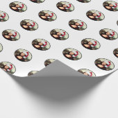 Weihnachtsmannmütze Mona Lisa Geschenkpapier (Ecke)