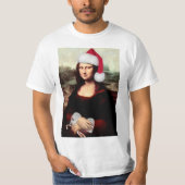 Weihnachtsmannmütze Mona Lisa T-Shirt (Vorderseite)
