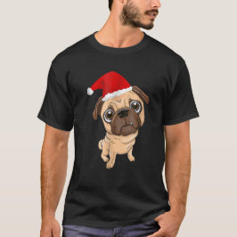 Weihnachtsmannmütze Mops Hund Weihnachten Pajama S T-Shirt