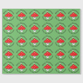 Weihnachtsmannmütze Mushroom Wrapping Paper Geschenkpapier (Flach)
