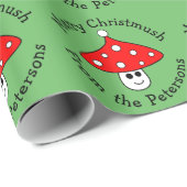 Weihnachtsmannmütze Mushroom Wrapping Paper Geschenkpapier (Rolleneckpunkt)
