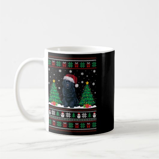Weihnachtsmannmütze Neufundland Dog Xmas Tree Ligh Kaffeetasse (Links)