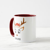 Weihnachtsmannmütze Niedlich Reindeer Boy Christma Tasse (Vorderseite Links)