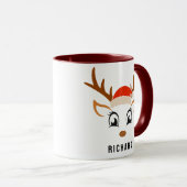 Weihnachtsmannmütze Niedlich Reindeer Boy Christma Tasse (VorderseiteRechts)