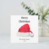 Weihnachtsmannmütze Niedlich Winter Weihnachten Re Karte (Stehend Vorderseite)