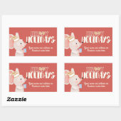 Weihnachtsmannmütze niedlicher Mausklick Rechteckiger Aufkleber (Blatt)