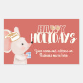 Weihnachtsmannmütze niedlicher Mausklick Rechteckiger Aufkleber (Vorderseite)