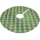 Weihnachtsmannmütze Nine Ball Pattern auf Grün Polyester Weihnachtsbaumdecke (Schrägansicht)