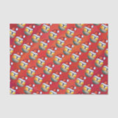 Weihnachtsmannmütze Nine Ball Pattern auf Rot Seidenpapier (Vorderseite)