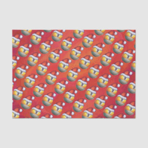 Weihnachtsmannmütze Nine Ball Pattern auf Rot Seidenpapier