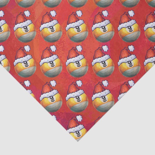 Weihnachtsmannmütze Nine Ball Pattern auf Rot Seidenpapier (Ausschnitt)