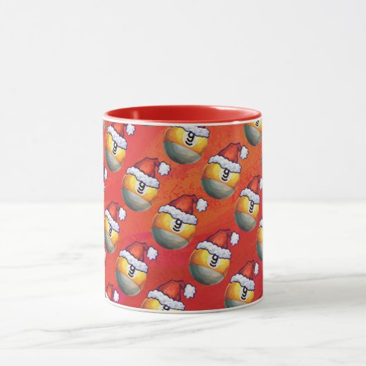 Weihnachtsmannmütze Nine Ball Pattern auf Rot Tasse (Zentrum)