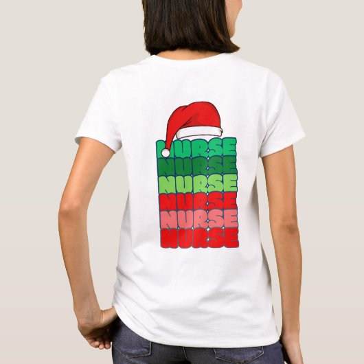 Weihnachtsmannmütze Nurse T - Shirt (Rückseite)