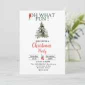 Weihnachtsmannmütze Oh, was Spaß Weihnachten Party Einladung (Stehend Vorderseite)