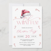 Weihnachtsmannmütze Oh, was Spaß Weihnachten Party Einladung (Vorderseite)