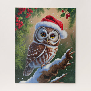 Weihnachtsmannmütze Owl Puzzle