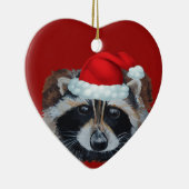 Weihnachtsmannmütze Panda Raccoon Keramik Ornament (Rechts)