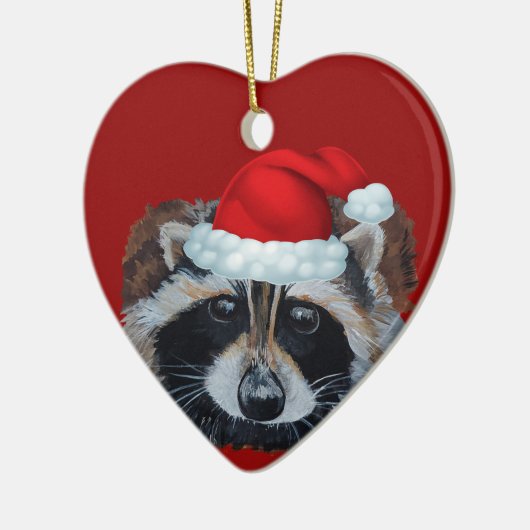 Weihnachtsmannmütze Panda Raccoon Keramik Ornament (Links)