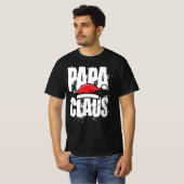 Weihnachtsmannmütze Papa Claus White Text T-Shirt (Vorne ganz)