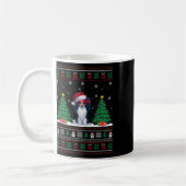 Weihnachtsmannmütze Papillon Dog Weihnachtsbaumleu Kaffeetasse (Links)