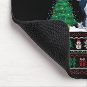 Weihnachtsmannmütze Papillon Dog Weihnachtsbaumleu Mousepad (Ecke)