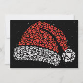 Weihnachtsmannmütze Paw Print Weihnachtshund Lover Feiertagskarte (Vorderseite)