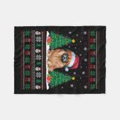 Weihnachtsmannmütze Pekingese Hund Weihnachtsbaum  Fleecedecke (Vorderseite (Horizontal))