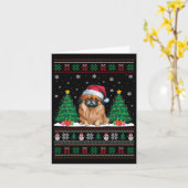 Weihnachtsmannmütze Pekingese Hund Weihnachtsbaum  Karte (Gelbe Blume)