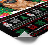 Weihnachtsmannmütze Pekingese Hund Weihnachtsbaum  Poster (Ecke)