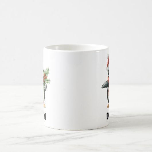 Weihnachtsmannmütze Penguin Holding Christmas Holl Kaffeetasse (Mittel)