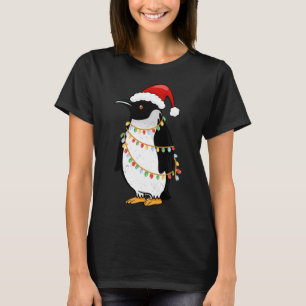 Weihnachtsmannmütze Penguin Weihnachtslicht Funny  T-Shirt