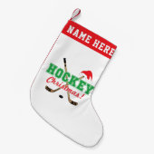 Weihnachtsmannmütze personalisiert Hockey Weihnach Kleiner Weihnachtsstrumpf (Vorderansicht (hängend))