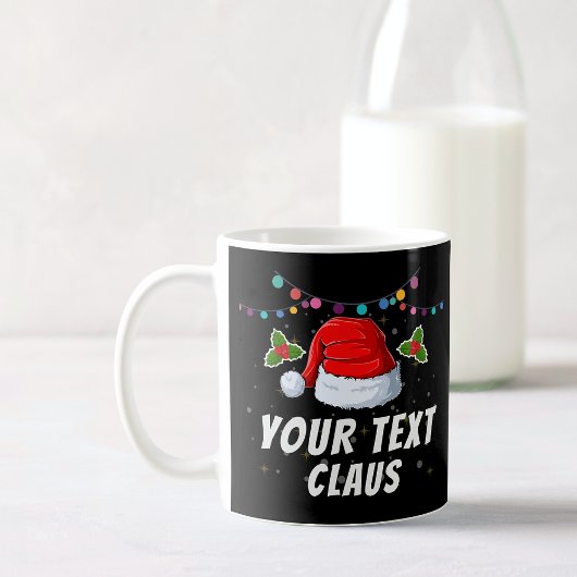 Weihnachtsmannmütze personalisierter Text Weihnach Kaffeetasse