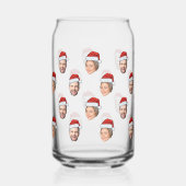 Weihnachtsmannmütze Personalisiertes Gesicht 2 Fot Dosenglas (Vorderseite)