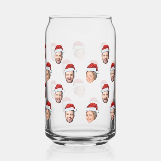 Weihnachtsmannmütze Personalisiertes Gesicht 2 Fot Dosenglas (Rechts)