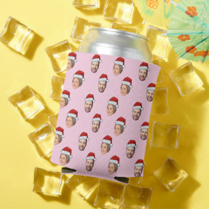 Weihnachtsmannmütze Personalisiertes Gesicht 2 Fot Dosenkühler