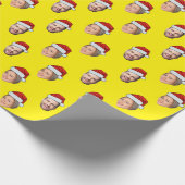 Weihnachtsmannmütze Personalisiertes Gesicht 2 Fot Geschenkpapier (Ecke)