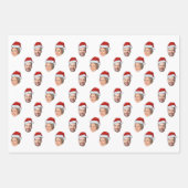 Weihnachtsmannmütze Personalisiertes Gesicht 2 Fot Geschenkpapier Set (Vorderseite)