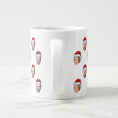 Weihnachtsmannmütze Personalisiertes Gesicht 2 Fot Jumbo-Tasse (Rückseite)