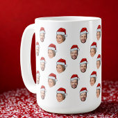 Weihnachtsmannmütze Personalisiertes Gesicht 2 Fot Kaffeetasse