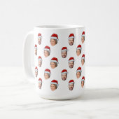 Weihnachtsmannmütze Personalisiertes Gesicht 2 Fot Kaffeetasse (Vorderseite Links)