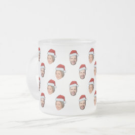 Weihnachtsmannmütze Personalisiertes Gesicht 2 Fot Mattglastasse