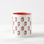 Weihnachtsmannmütze Personalisiertes Gesicht 2 Fot Tasse (Zentrum)