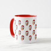 Weihnachtsmannmütze Personalisiertes Gesicht 2 Fot Tasse (Vorderseite Links)