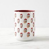 Weihnachtsmannmütze Personalisiertes Gesicht 2 Fot Tasse (Zentrum)