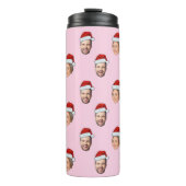 Weihnachtsmannmütze Personalisiertes Gesicht 2 Fot Thermosbecher (Vorderseite)