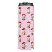 Weihnachtsmannmütze Personalisiertes Gesicht 2 Fot Thermosbecher (Rückseite)